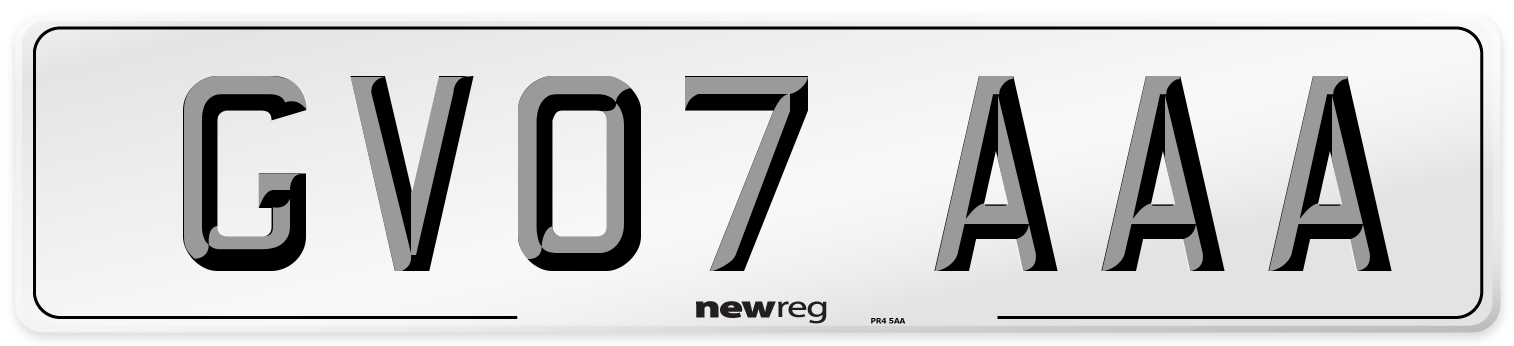 GV07 AAA Number Plate from New Reg